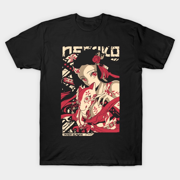 Nezuko Kamado - Demon Slayer Design T-Shirt by Silvercrowv1